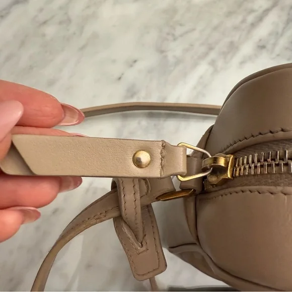 SAINT LAURENT Calfskin Matelasse Monogram Lou Camera Bag Dark Beige - Picture 6 of 15